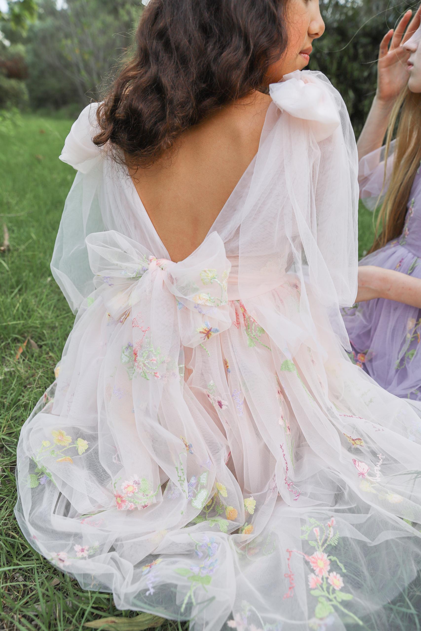 Enchanted Rose Heavenly Pink Girls Tulle Party Dress