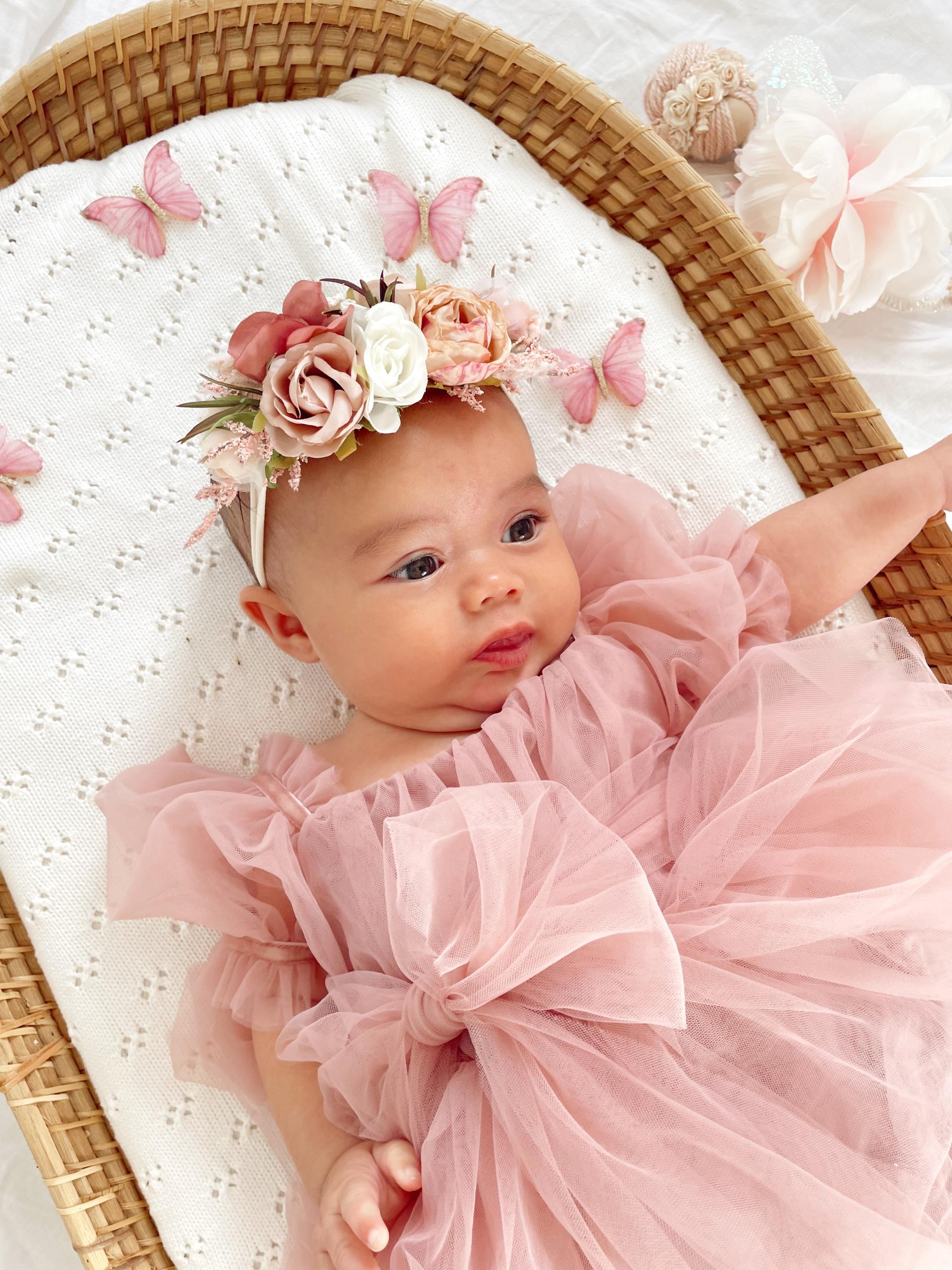 Maeve Stretch Baby Girl Flower Crown – Arabella Rose
