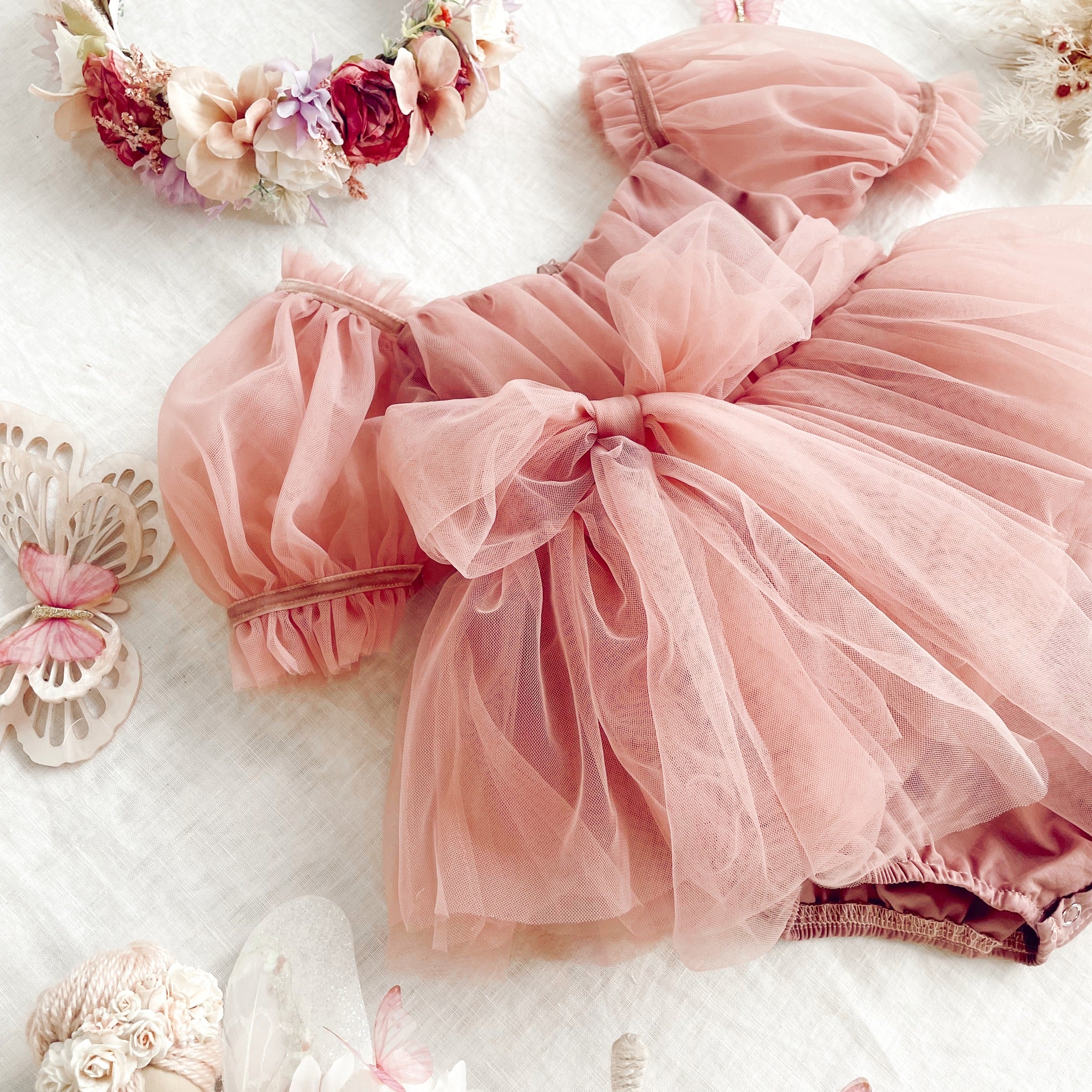 Flower Fairy Dusty Rose Romper