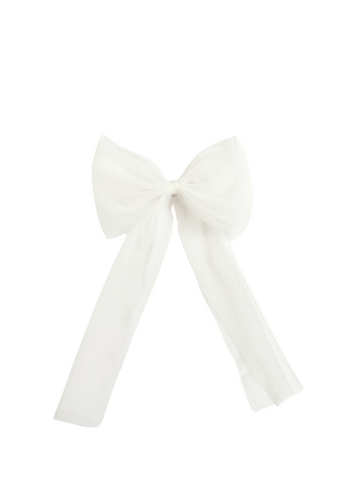 Primrose White Tulle Girls Hair Bow