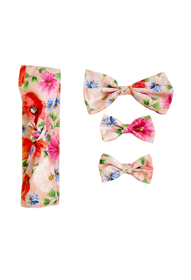 Peach Blossom Baby Girl Floral Hair Accessories