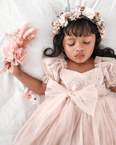 pink dress pearls Tallulah Pearl Pastel Pink Sparkle Sequin Girls Party Dress