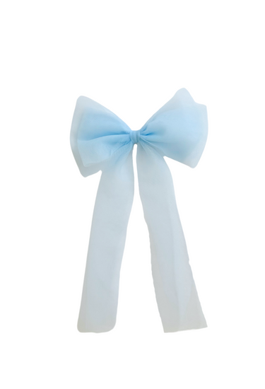 Afina Blue Tulle Girls Hair Bow