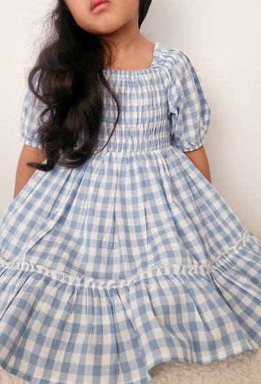 Ella Blue Gingham Dress