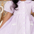 Evie Lou Purple Gingham Girls Dress