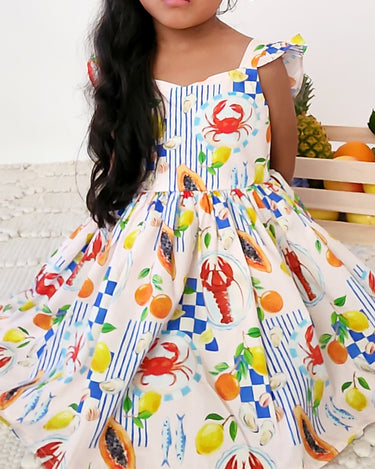 Euro Summer Girls Floral Dress – European-Inspired Print & Ruffled Straps – Arabella & Rose Euro Summer Girls Floral Dress – European-Inspired Print & Ruffled Straps – Arabella & Rose