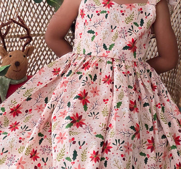 Holiday Blossom Girls Pink Floral Dress