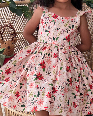 Holiday Blossom Girls Pink Floral Dress