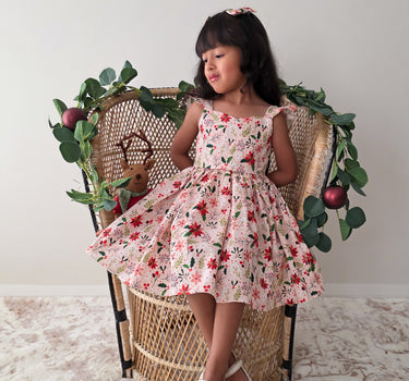 Holiday Blossom Girls Pink Floral Dress