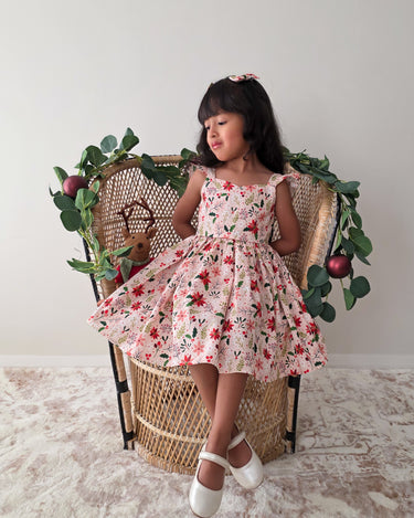 Holiday Blossom Girls Pink Floral Dress