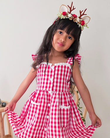 Picnic Red Gingham Girls Dress