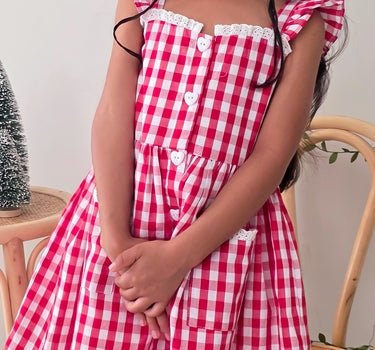 Picnic Red Gingham Girls Dress