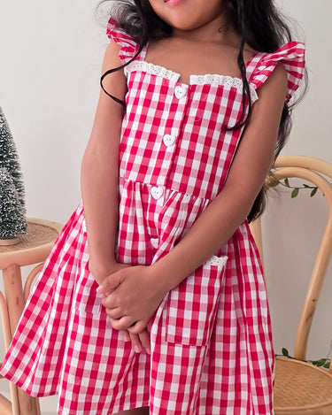Picnic Red Gingham Girls Dress