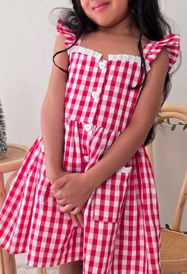Picnic Red Gingham Girls Dress