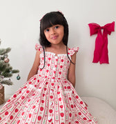 Strawberry Sweetheart Girls Red Floral Dress