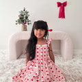Strawberry Sweetheart Girls Red Floral Dress