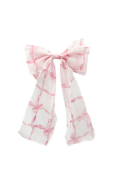Bo Peep Pink Organza Girls Hair Bow