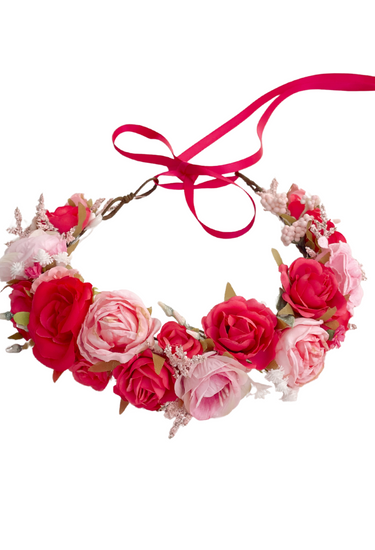 Sophia Fuchsia Pink Girls Flower Crown