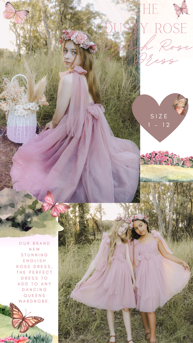Magnolia Dress in Rose Vine Tulle