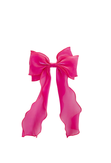 Fuchsia Pink Organza Baby Girls Hair Bow