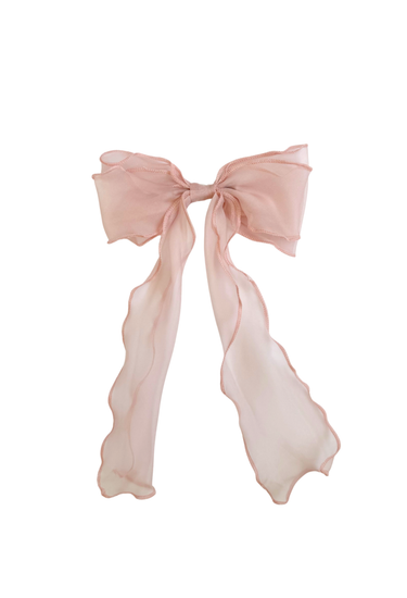 Alette Matte Blush Rose Pink Organza Girls Hair Bow