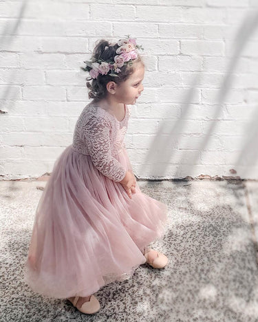 Swan Dusty Rose Flower Girl Dress Special Occasion Wear