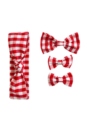 Celeste Holly Red Gingham Baby Girl Hair Accessories