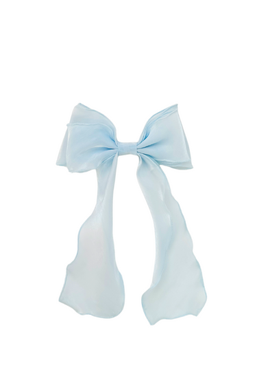 Ocean Blue Organza Baby Girl Hair Bow