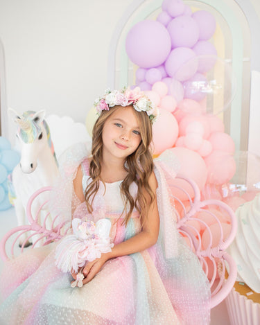 Rainbow Fairy Floss Girls Party Tulle Dress - Special Occasion Arabella & Rose Rainbow Fairy Floss Girls Party Tulle Dress - Special Occasion Arabella & Rose
