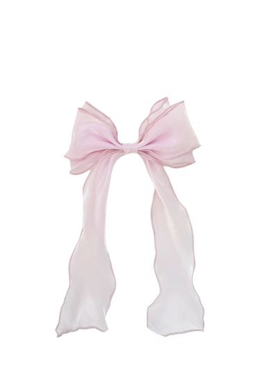 Purple Pearl Organza Girls Hair Bow