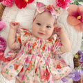 Peach Blossom Baby Girl Floral Romper