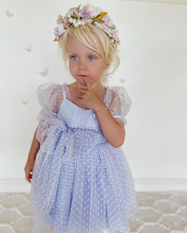 Swiss Dot Gardenia Dress - Periwinkle