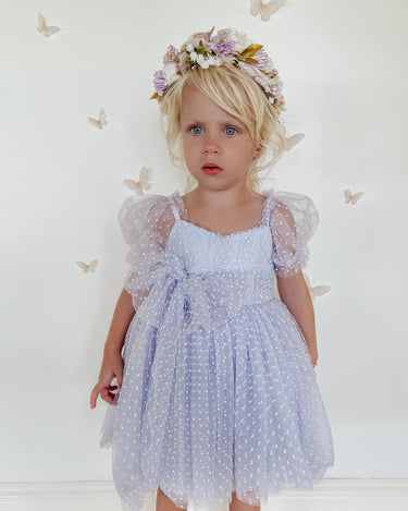 Swiss Dot Gardenia Dress - Periwinkle