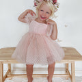 Swiss Dot Gardenia Dress - Pink Rose