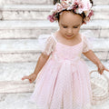 Swiss Dot Gardenia Dress - Pink Rose