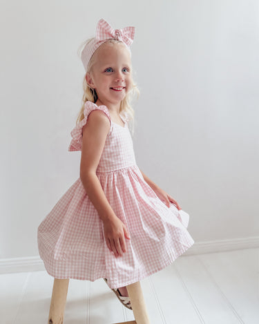 Frankie June Pink Gingham Girls Dress