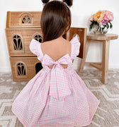 Frankie June Pink Gingham Girls Dress