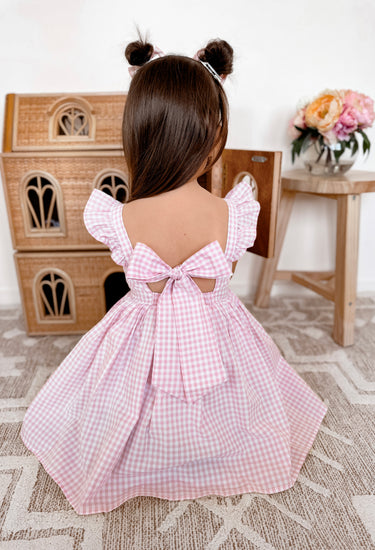 Frankie June Pink Gingham Girls Dress