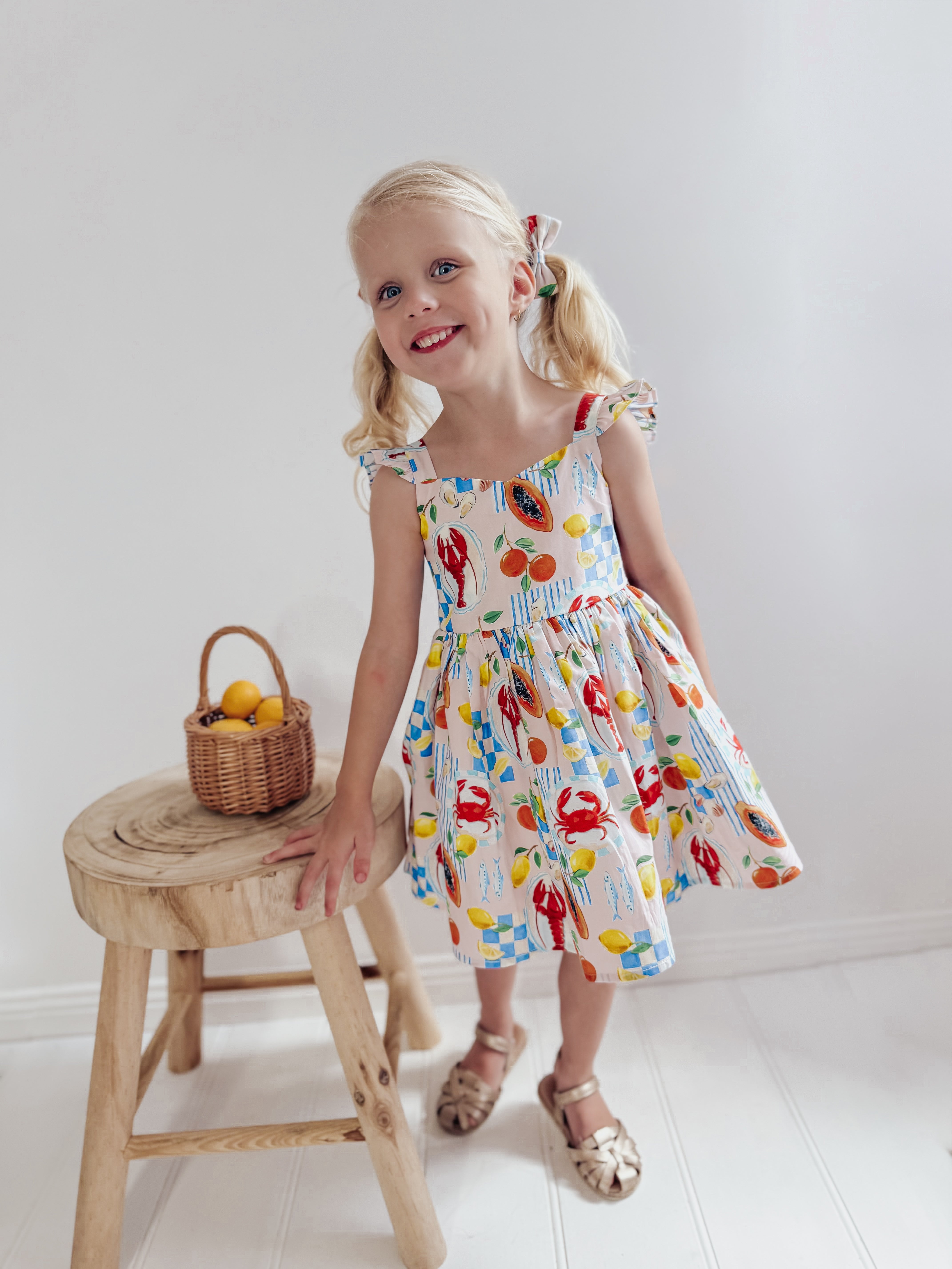 Euro Summer Girls Floral Dress – European-Inspired Print & Ruffled