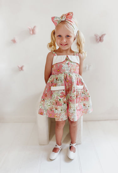 Malibu Belle Girls Floral Pink Dress