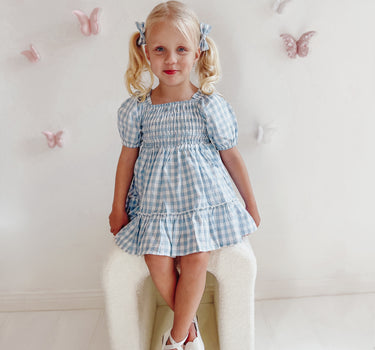 Ella Blue Gingham Dress