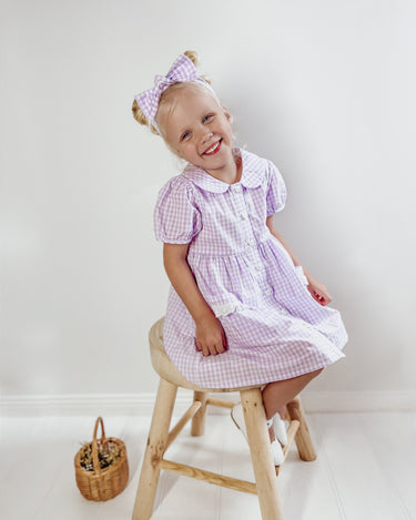 pink and purple gingham dress Lavender Picnic Gingham Mini Dress | Trendy Women's Dress