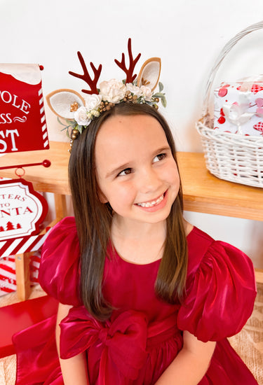Angel Christmas Reindeer Garland Girls Flower Crown