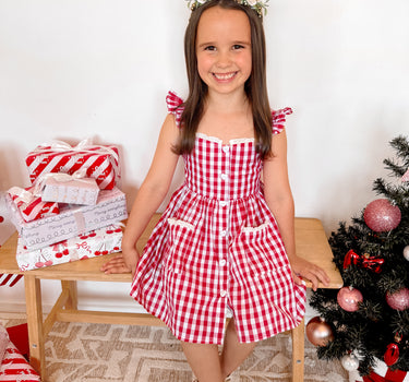 Picnic Red Gingham Girls Dress