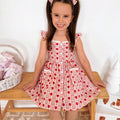 Strawberry Sweetheart Girls Red Floral Dress