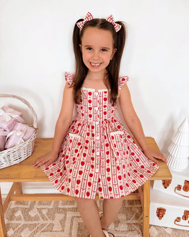Strawberry Sweetheart Girls Red Floral Dress