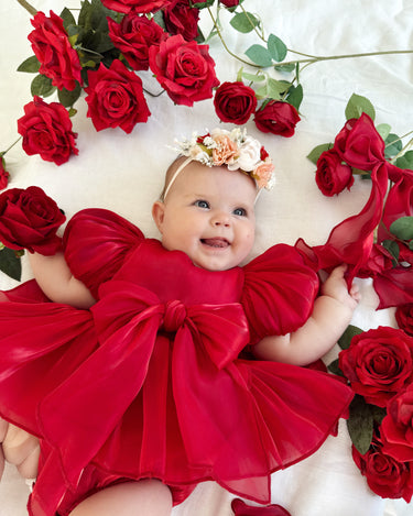 Dolly Ruby Red Baby Girl Romper