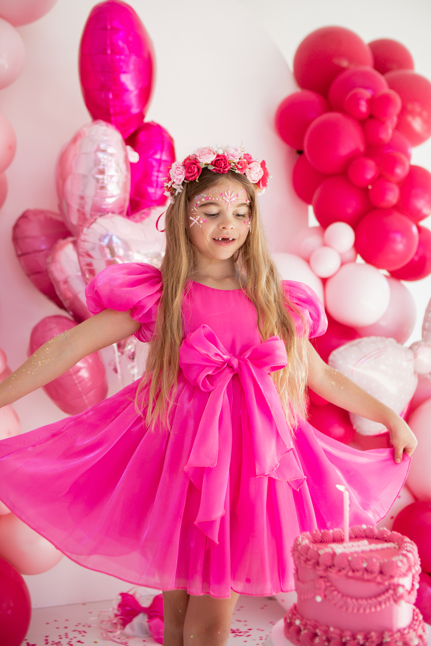 Tabitha Fuchsia Pink Girls Party Dress