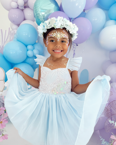 Laguna Ocean Blue Sequin Girls Party Dress - Special Occasion Wear Arabella & Rose Laguna Ocean Blue Sequin Girls Party Dress - Special Occasion Wear Arabella & Rose