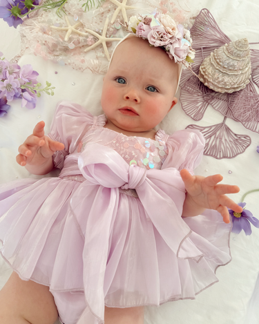 Calypso Purple Stretch Baby Girl Flower Crown – Arabella Rose